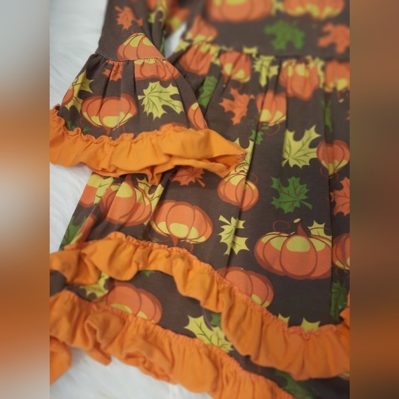 Girls Ruffled Fall Dress size 6-7 - Picture 3 of 5